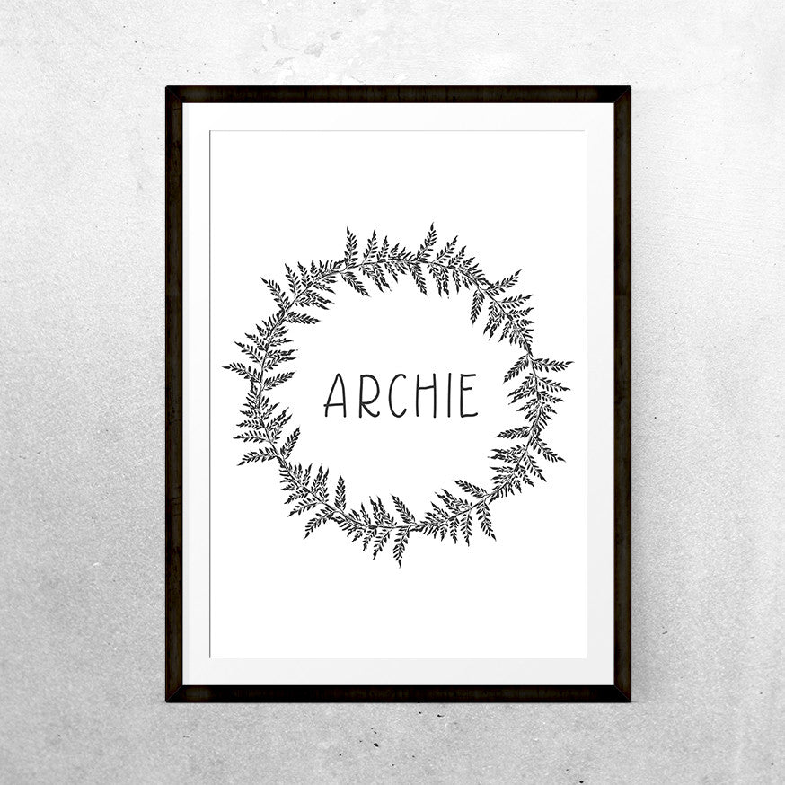 Monochrome name wreath - Printable - One Tiny Tribe - 4