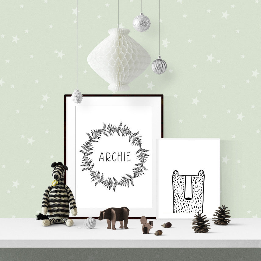 Monochrome name wreath - Printable - One Tiny Tribe - 2