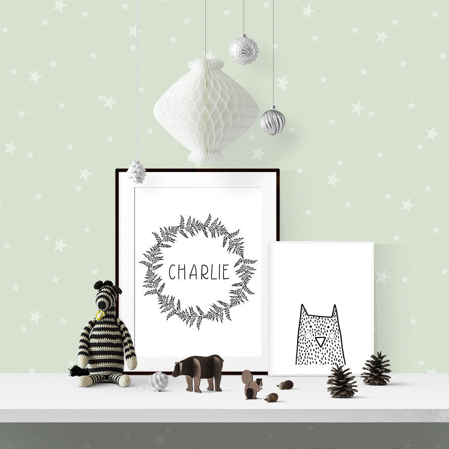Monochrome name wreath - Printable - One Tiny Tribe - 3