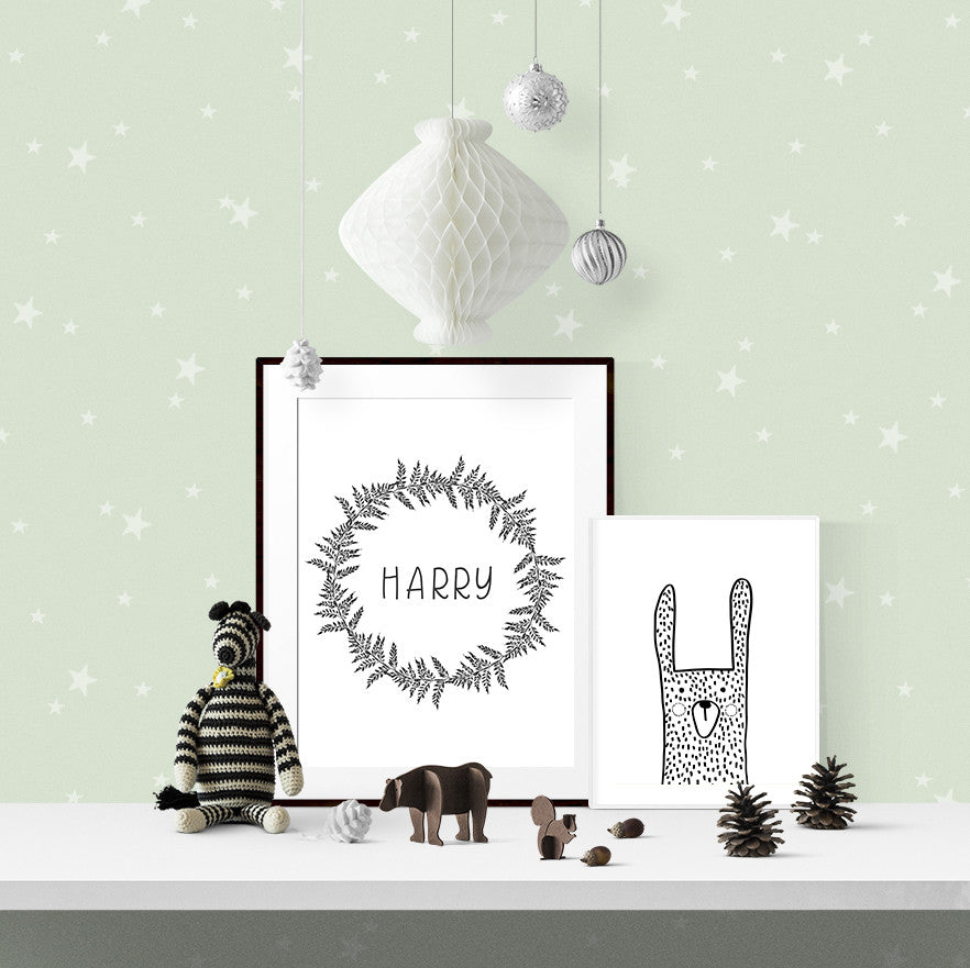 Monochrome name wreath - Printable - One Tiny Tribe - 1