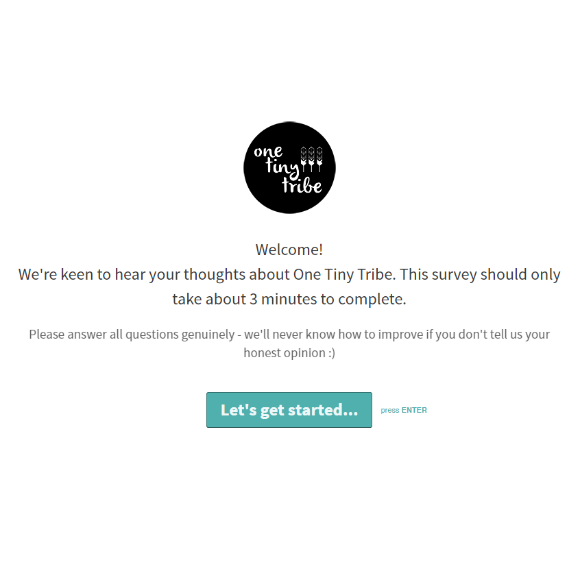 One Tiny Tribe APRIL 2016 Survey