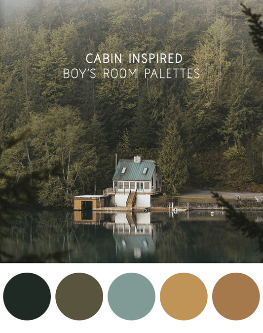 Cabin inspired boy's room palettes