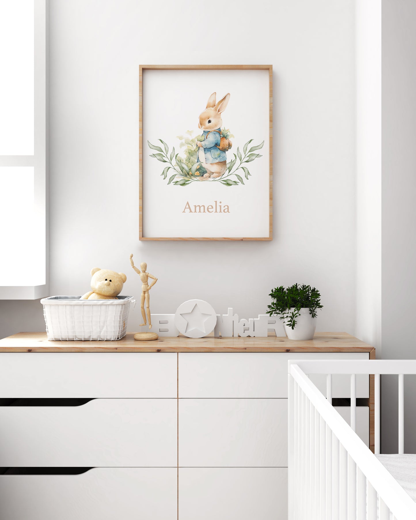 [Personalised] Little bunny picking herbs