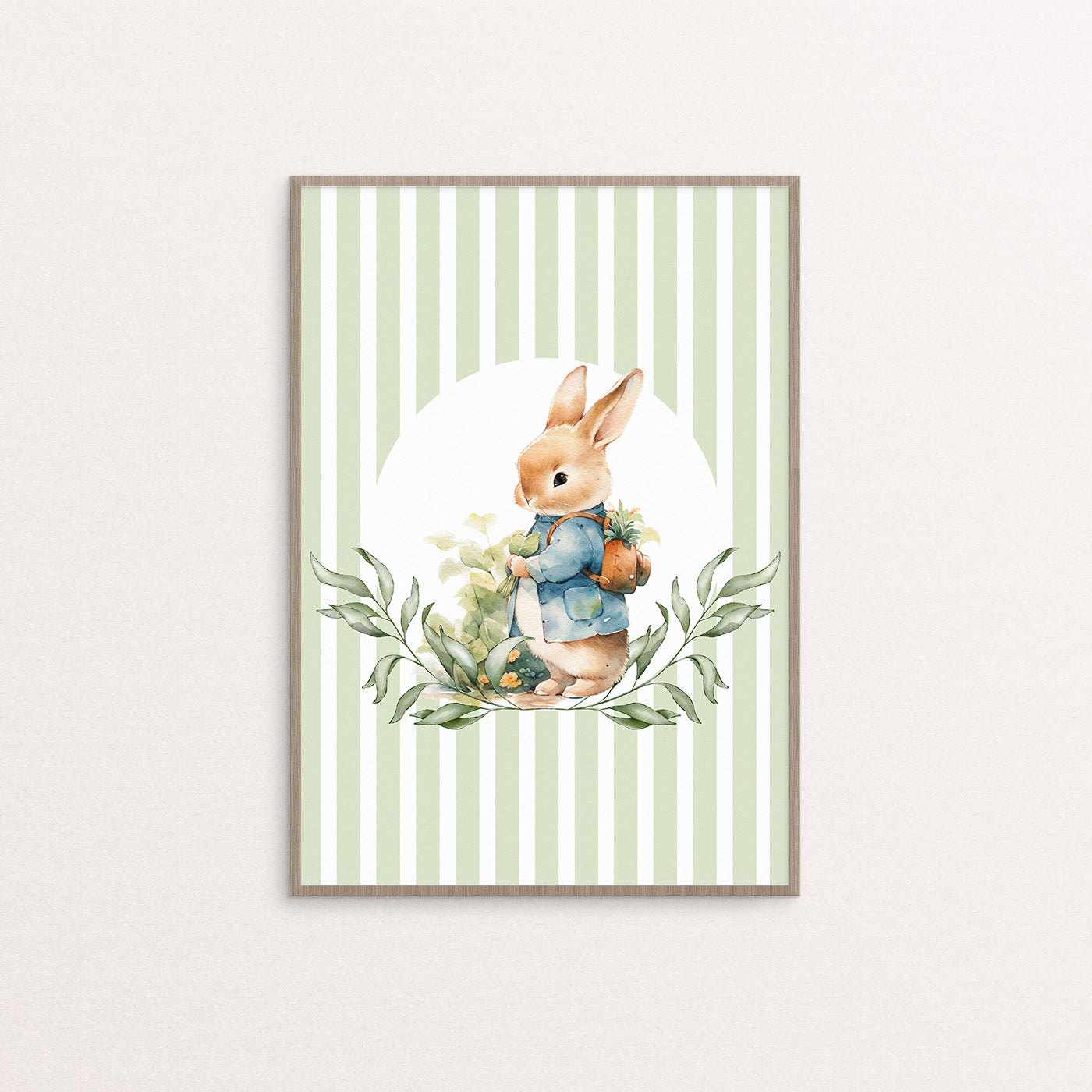 Little bunny picking herbs