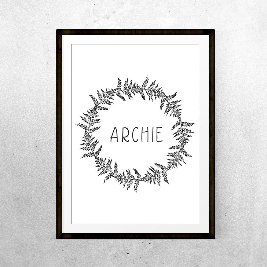 Monochrome name wreath - Printable - One Tiny Tribe  - 4