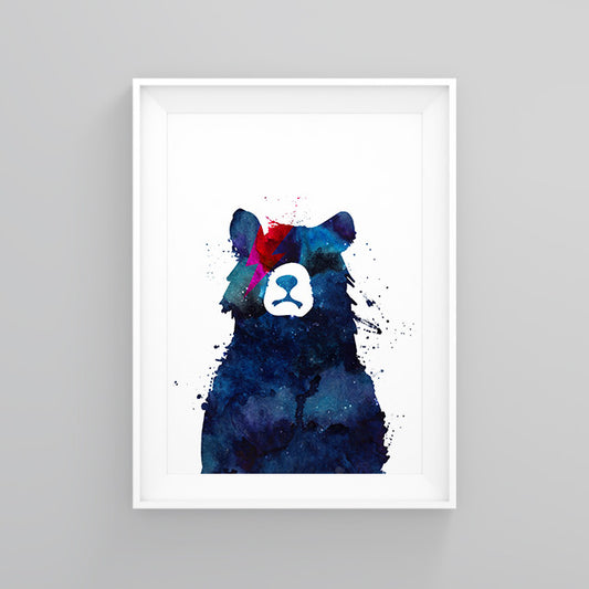 Bowie Bear (Limited Edition) - Print - One Tiny Tribe 